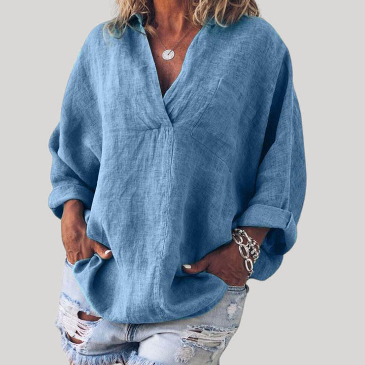 Solène | Women’s Linen Long Sleeve Blouse
