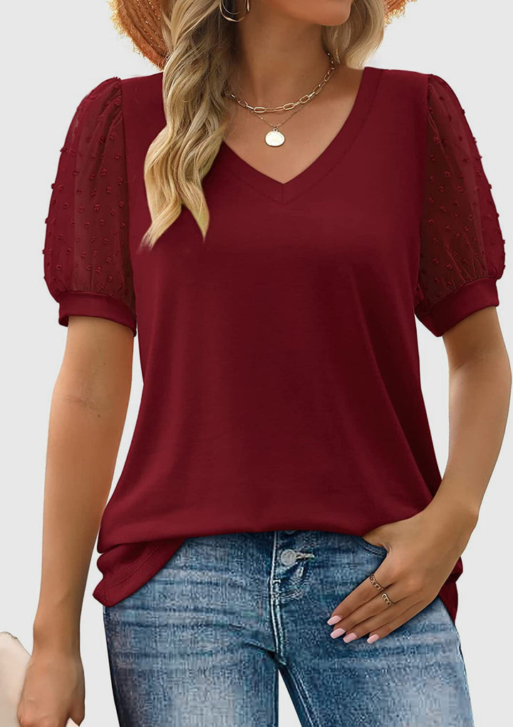 Nerissa | Women’s Short Sleeve V-Neck Blouse