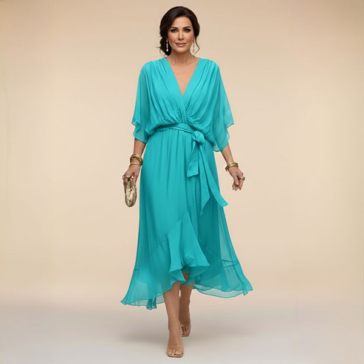Jessica - Flowing V-Neck Elegant Dress