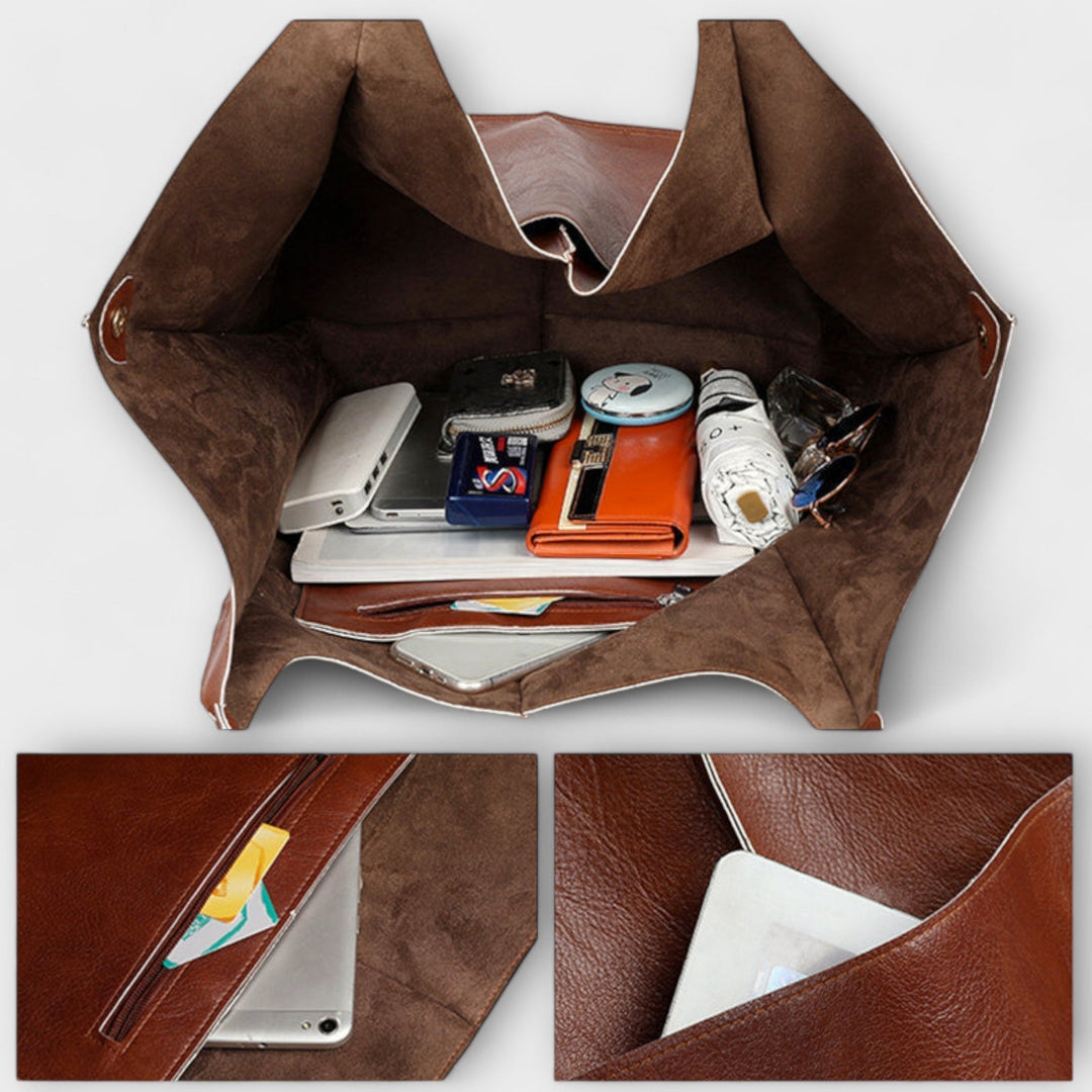 Hazel | Oversized Leather Weekender Bag