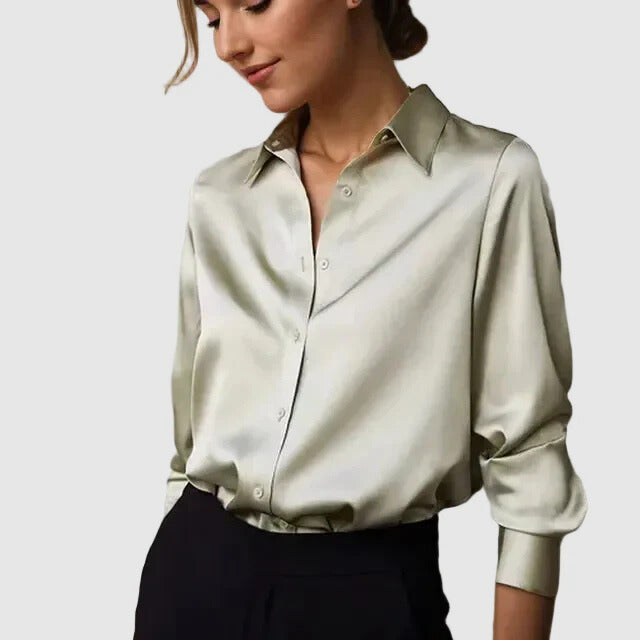 Zéphyrine | Women's Satin Long Sleeve Blouse