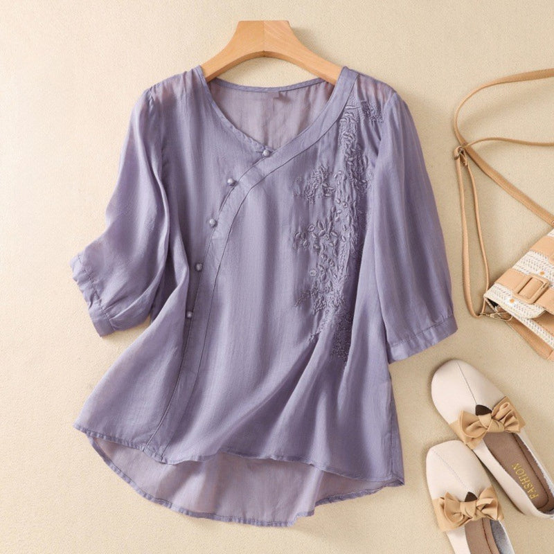 Kalina | Women’s Embroidered Mid Sleeve Blouse