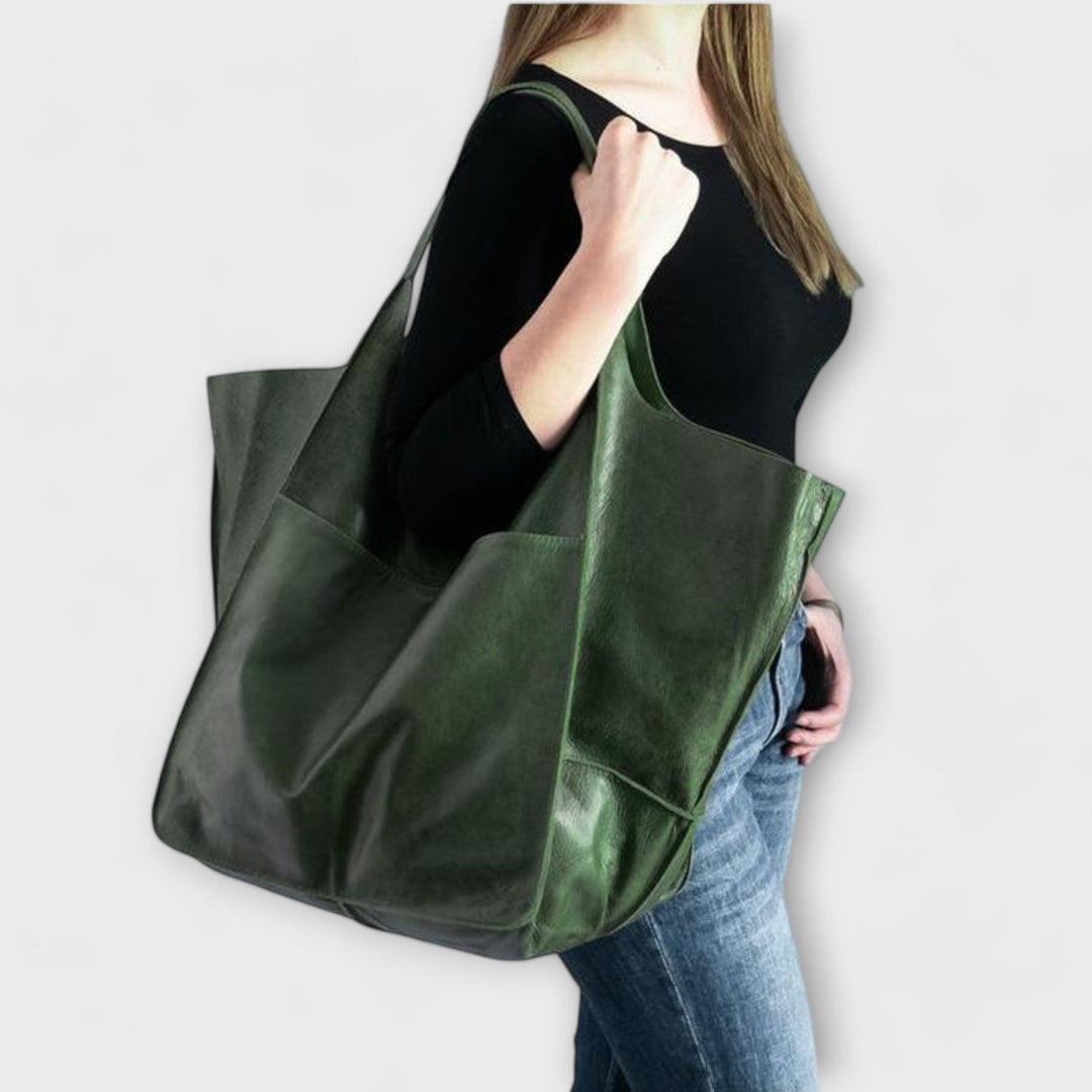 Hazel | Oversized Leather Weekender Bag