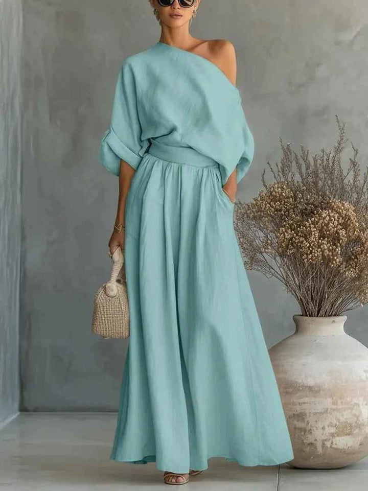 Eliza - Elegant Off-Shoulder Two-Piece Set
