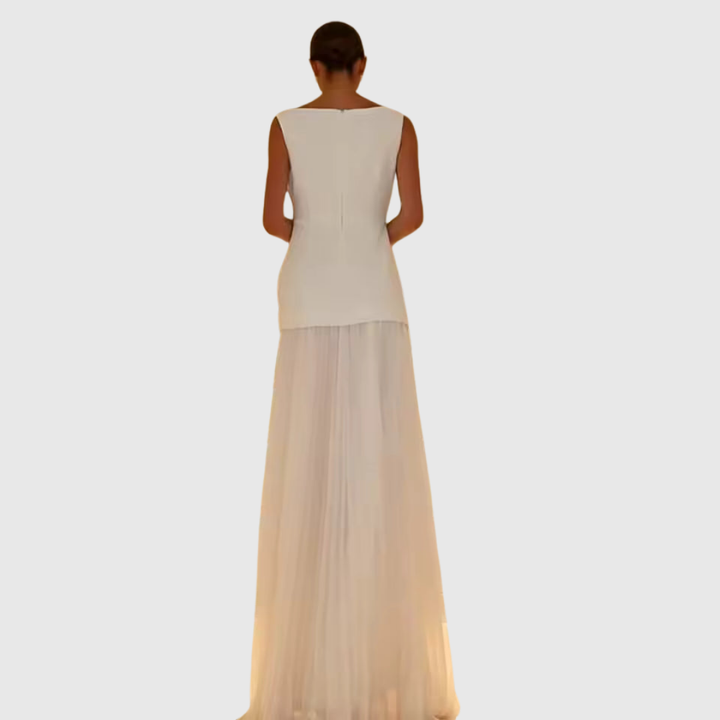 Rowina - Sleeveless Dress With Flowing Pleats