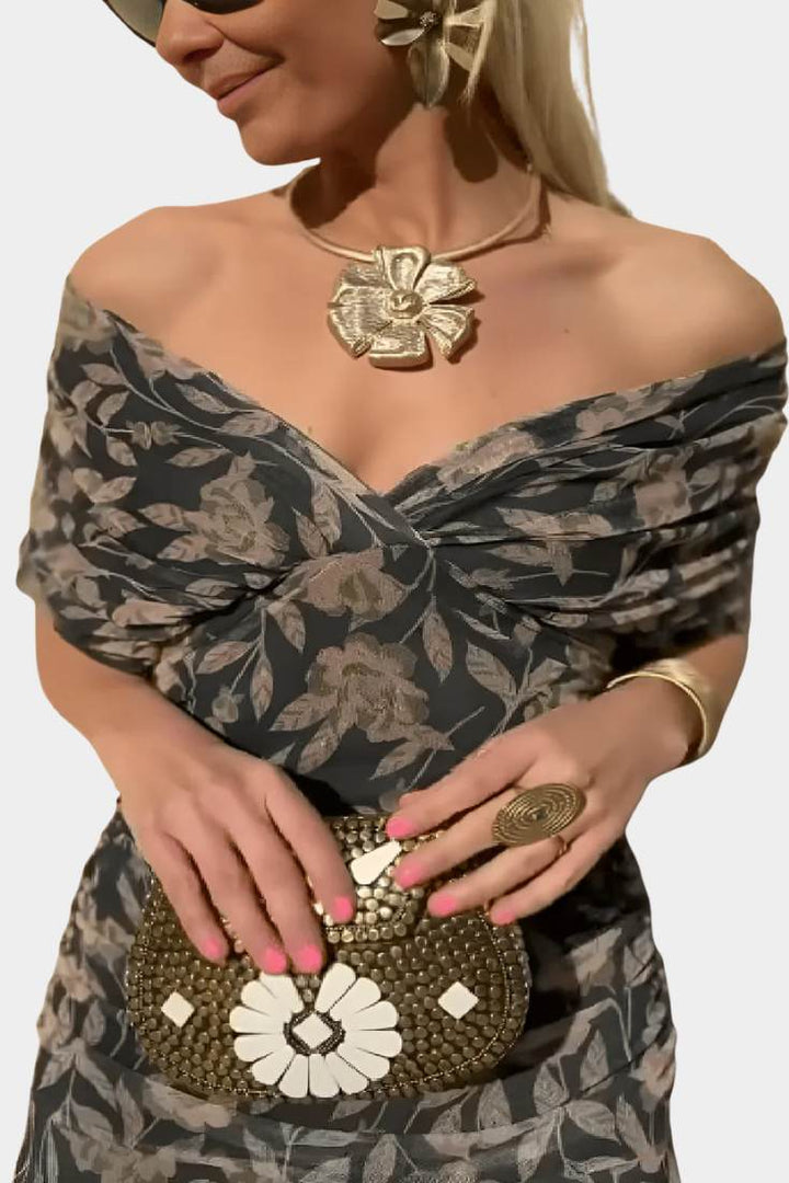 Sophia - Elegant Floral Pleated Dress