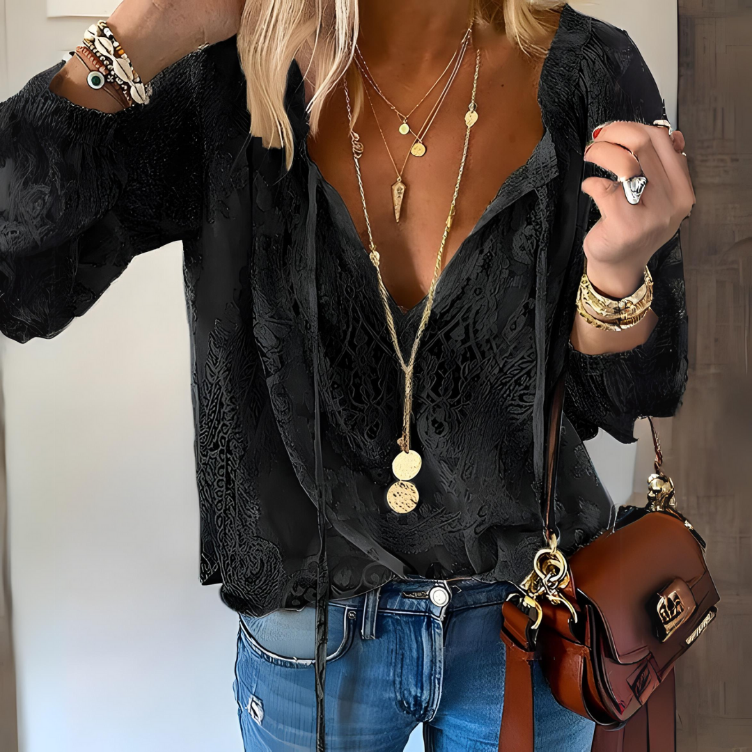 Sophia | Women Elegant Boho V Neck Blouse