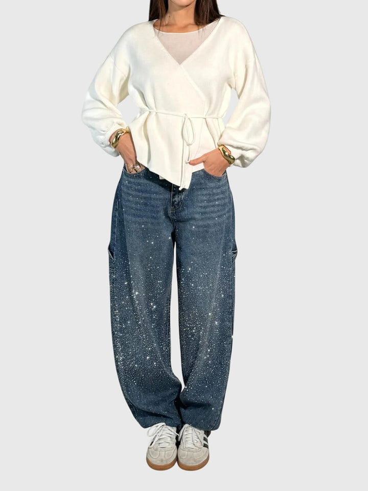 Clara | Women’s Sparkle Diamond Denim Pants