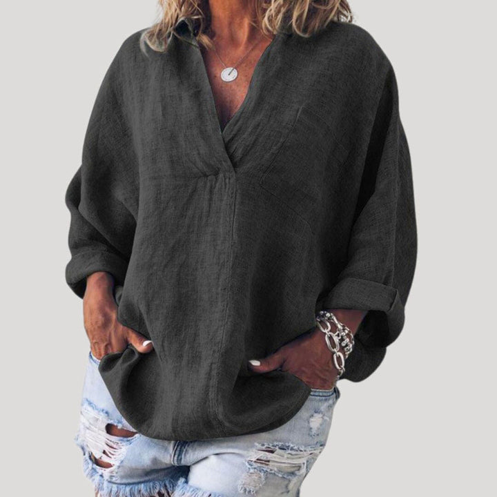 Solène | Women’s Linen Long Sleeve Blouse