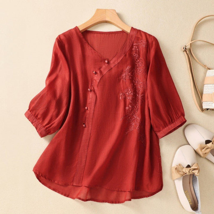 Kalina | Women’s Embroidered Mid Sleeve Blouse