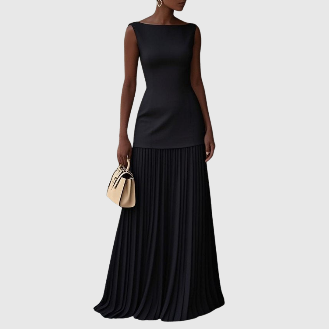 Rowina - Sleeveless Dress With Flowing Pleats