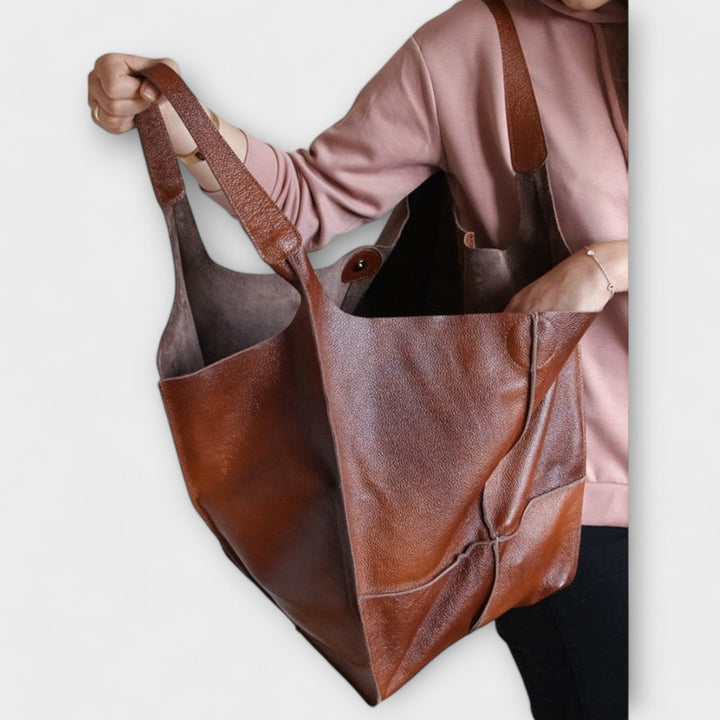 Hazel | Oversized Leather Weekender Bag