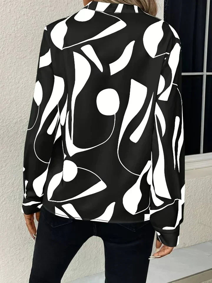 Linnea| Women’s Long Sleeve Print Blouse