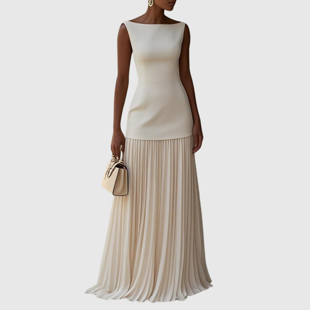 Rowina - Sleeveless Dress With Flowing Pleats