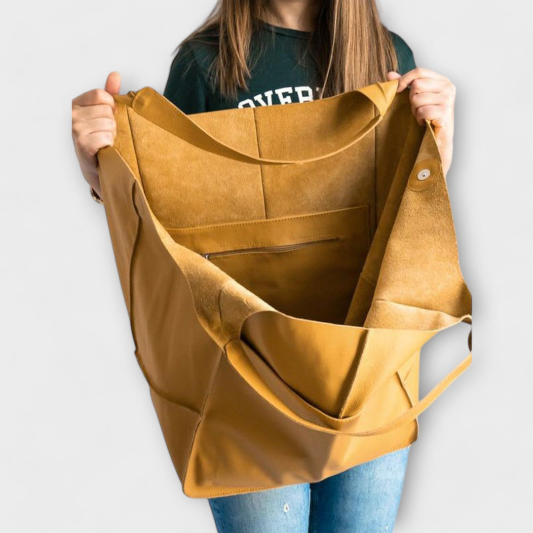 Hazel | Oversized Leather Weekender Bag