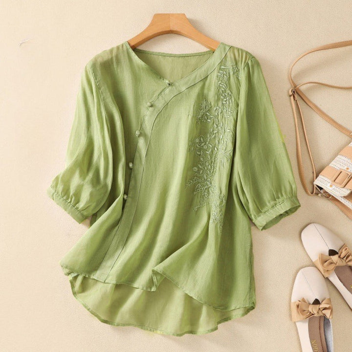 Kalina | Women’s Embroidered Mid Sleeve Blouse