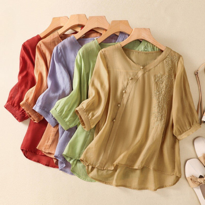 Kalina | Women’s Embroidered Mid Sleeve Blouse