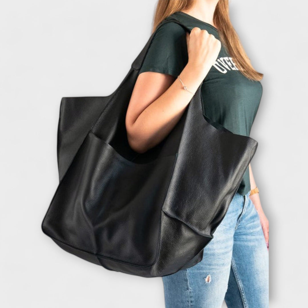 Hazel | Oversized Leather Weekender Bag
