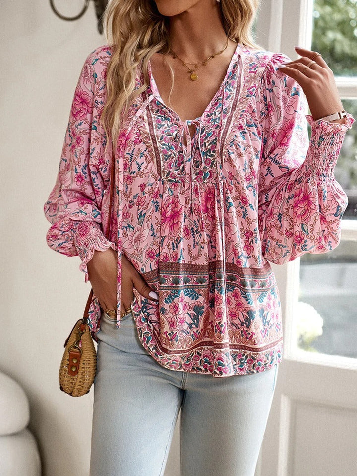 Marzena | Women’s Floral Long Sleeve Boho Blouse