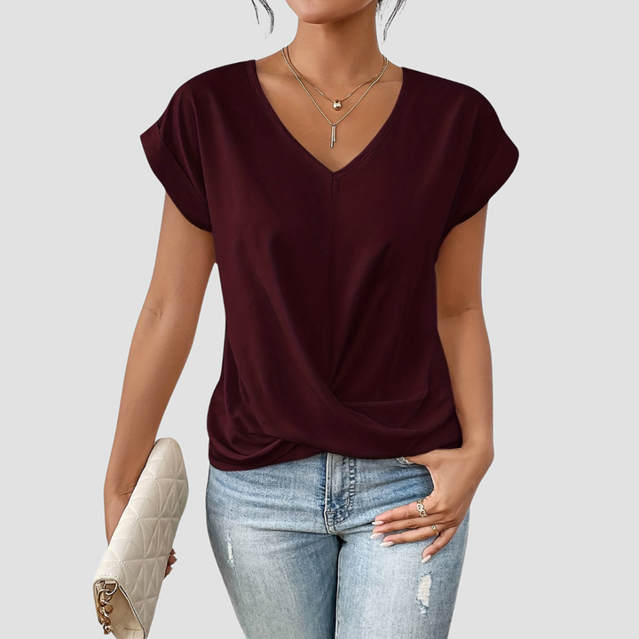 Sancia | Women’s Twist Front Short Sleeve Blouse