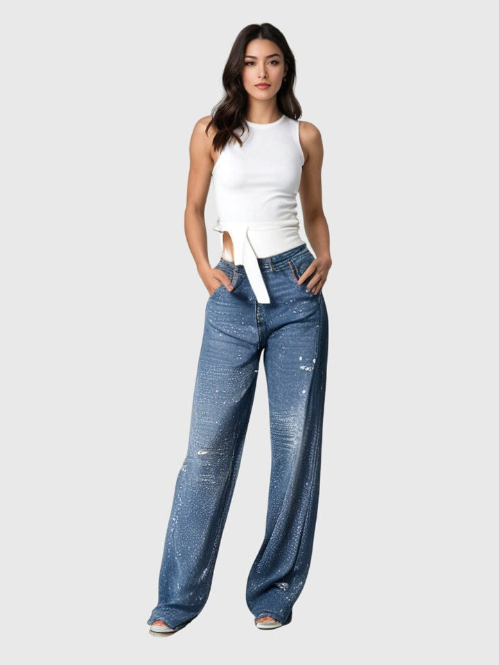 Clara | Women’s Sparkle Diamond Denim Pants