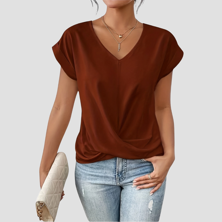 Sancia | Women’s Twist Front Short Sleeve Blouse