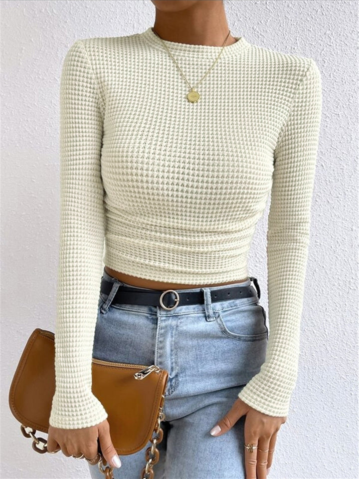 Danae | Women’s Textured Long Sleeve Crop Top