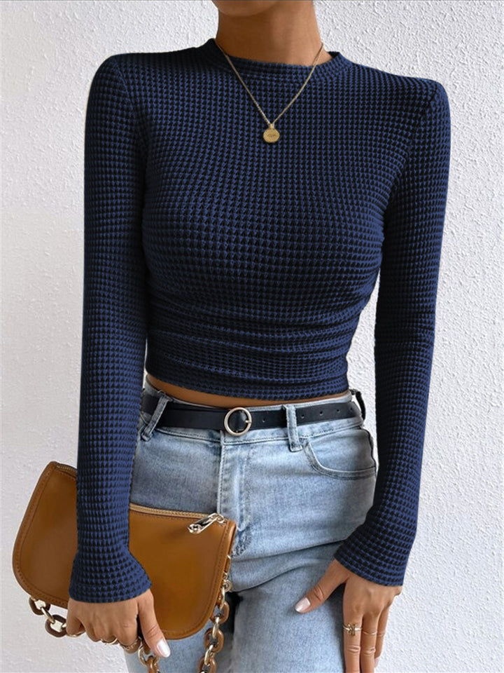Danae | Women’s Textured Long Sleeve Crop Top
