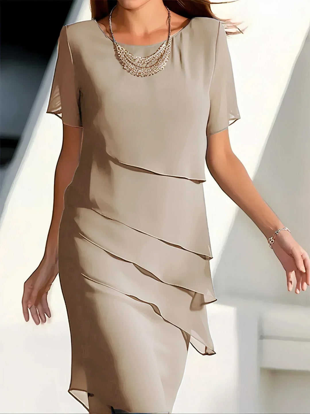 Aria - Timeless Chiffon Layered Dress