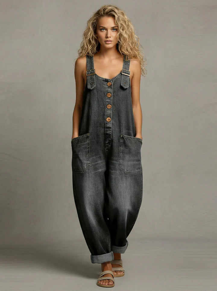 Mabel - Women’s Denim Utility Jumpsuit