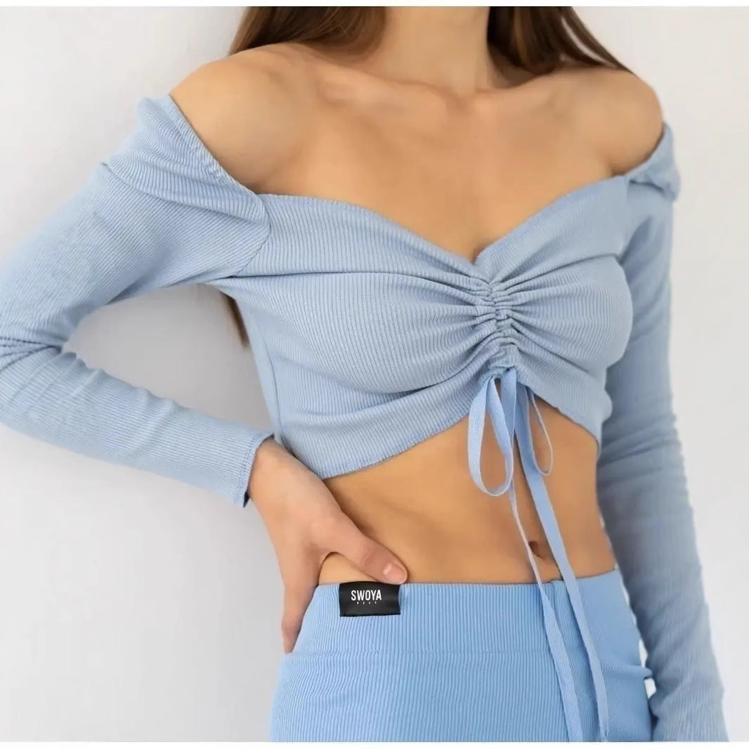 Lilou | Women’s Ruched Long Sleeve Crop Top