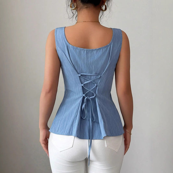 Dominika | Women's Peplum Sleeveless Top