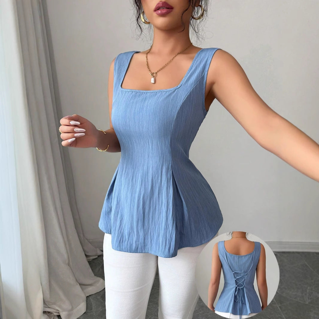 Dominika | Women's Peplum Sleeveless Top