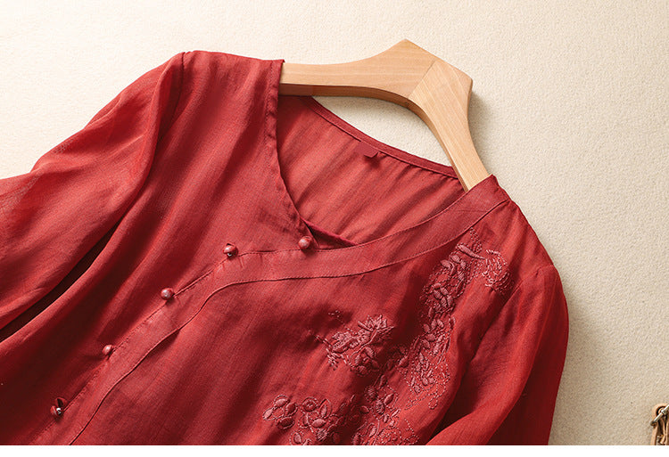 Kalina | Women’s Embroidered Mid Sleeve Blouse