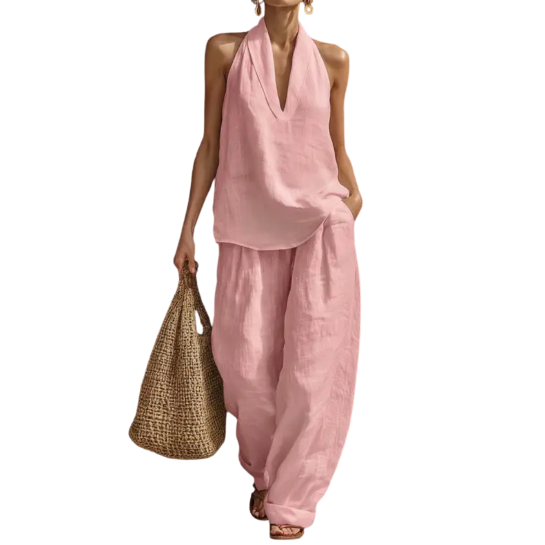 ZURI™ – Breezy Halter Wide-Leg Two Piece Set