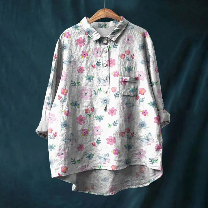Amalina | Women’s Long Sleeve Floral Print Button Down Blouse