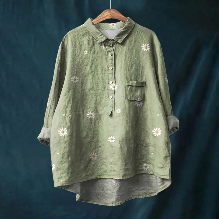 Amalina | Women’s Long Sleeve Floral Print Button Down Blouse