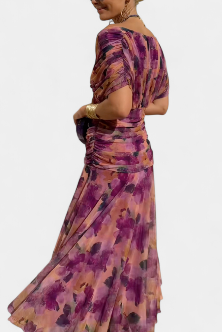 Sophia - Elegant Floral Pleated Dress
