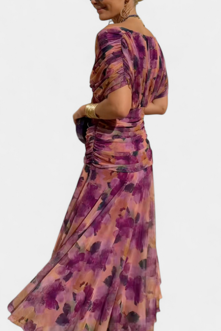 Sophia - Elegant Floral Pleated Dress