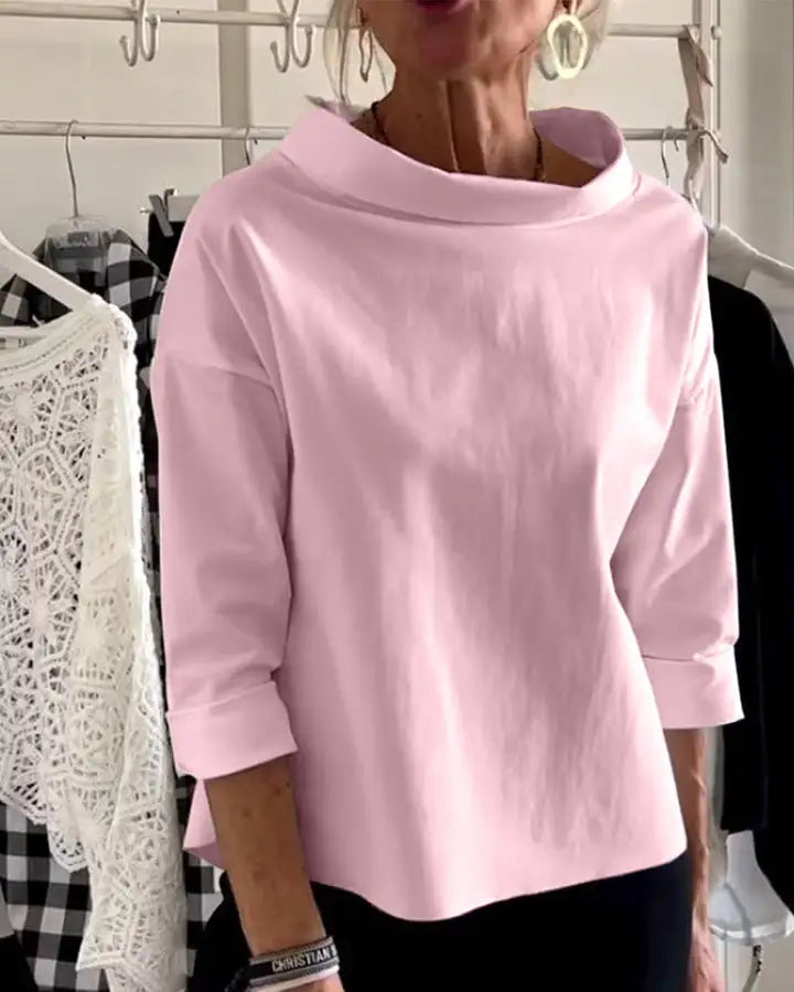 Daciana | Women’s High Neck 3/4 Sleeve Top