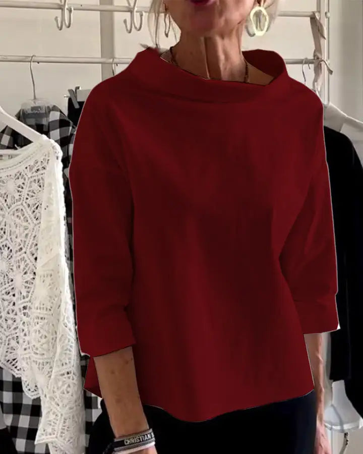 Daciana | Women’s High Neck 3/4 Sleeve Top