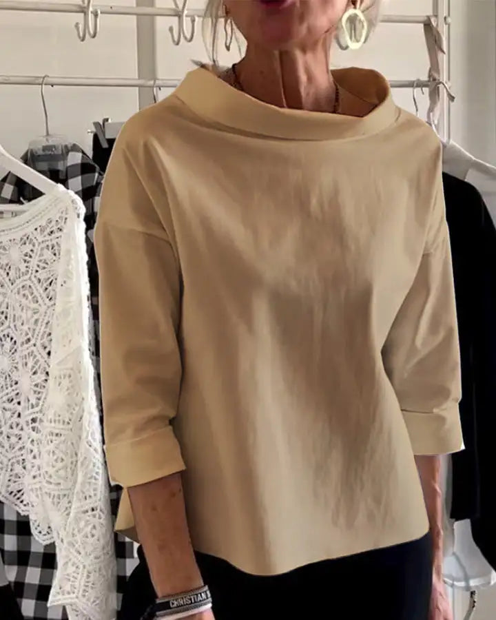 Daciana | Women’s High Neck 3/4 Sleeve Top