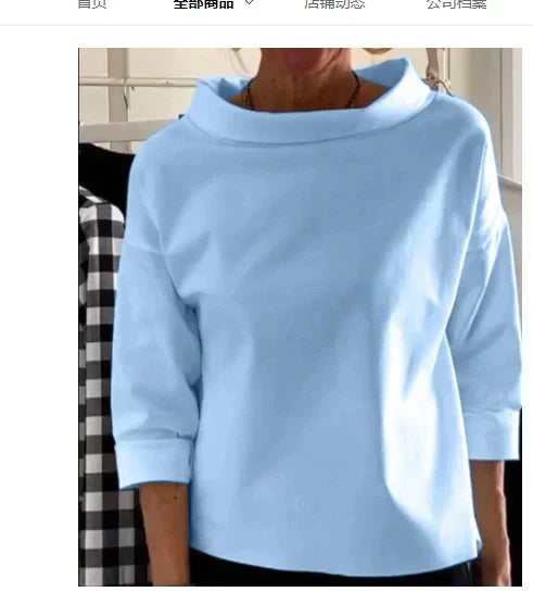 Daciana | Women’s High Neck 3/4 Sleeve Top