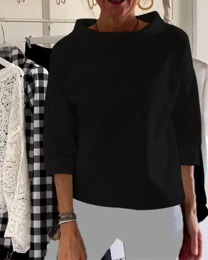 Daciana | Women’s High Neck 3/4 Sleeve Top