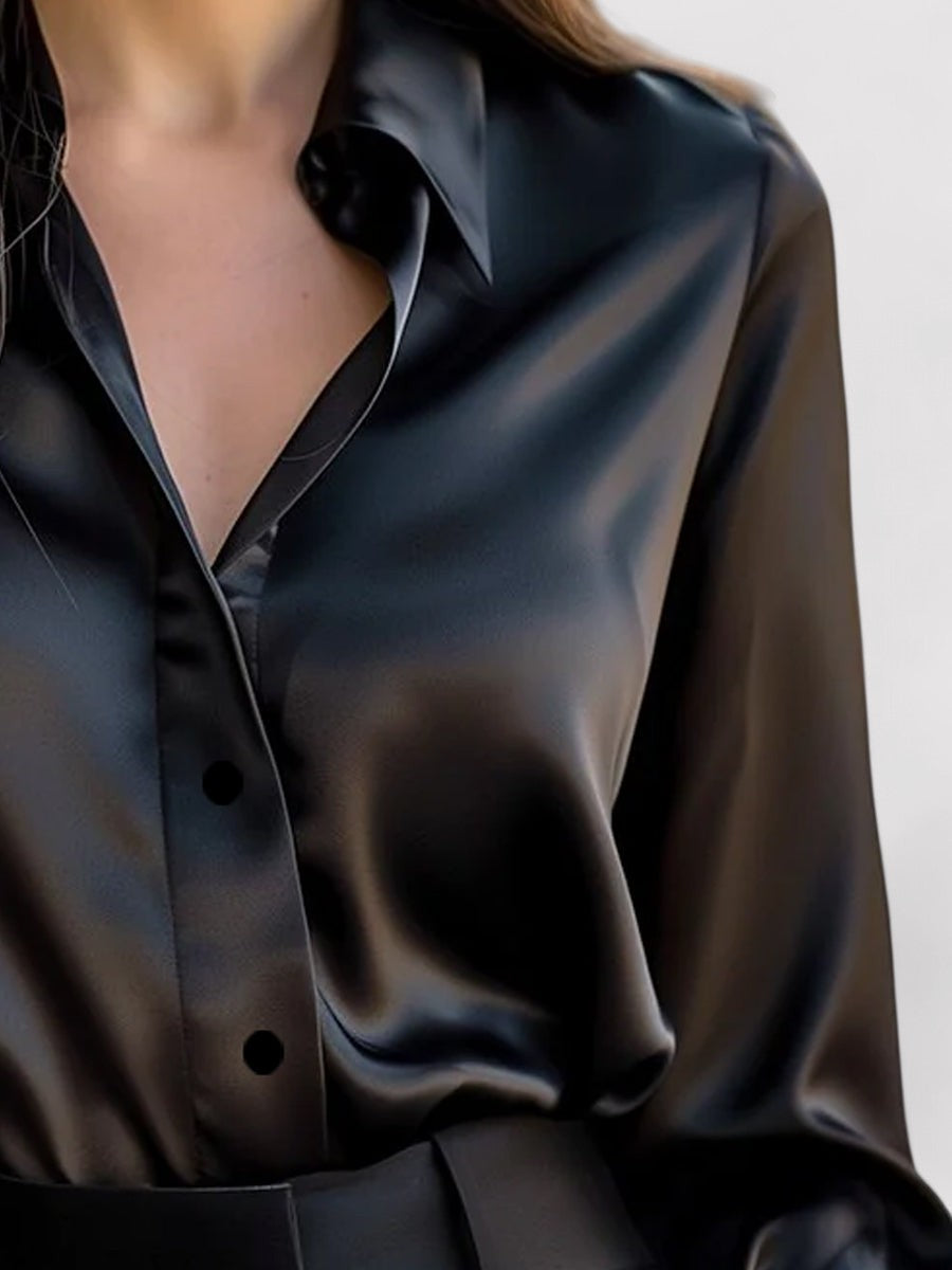 Carmina | Women’s Long Sleeve Satin Blouse