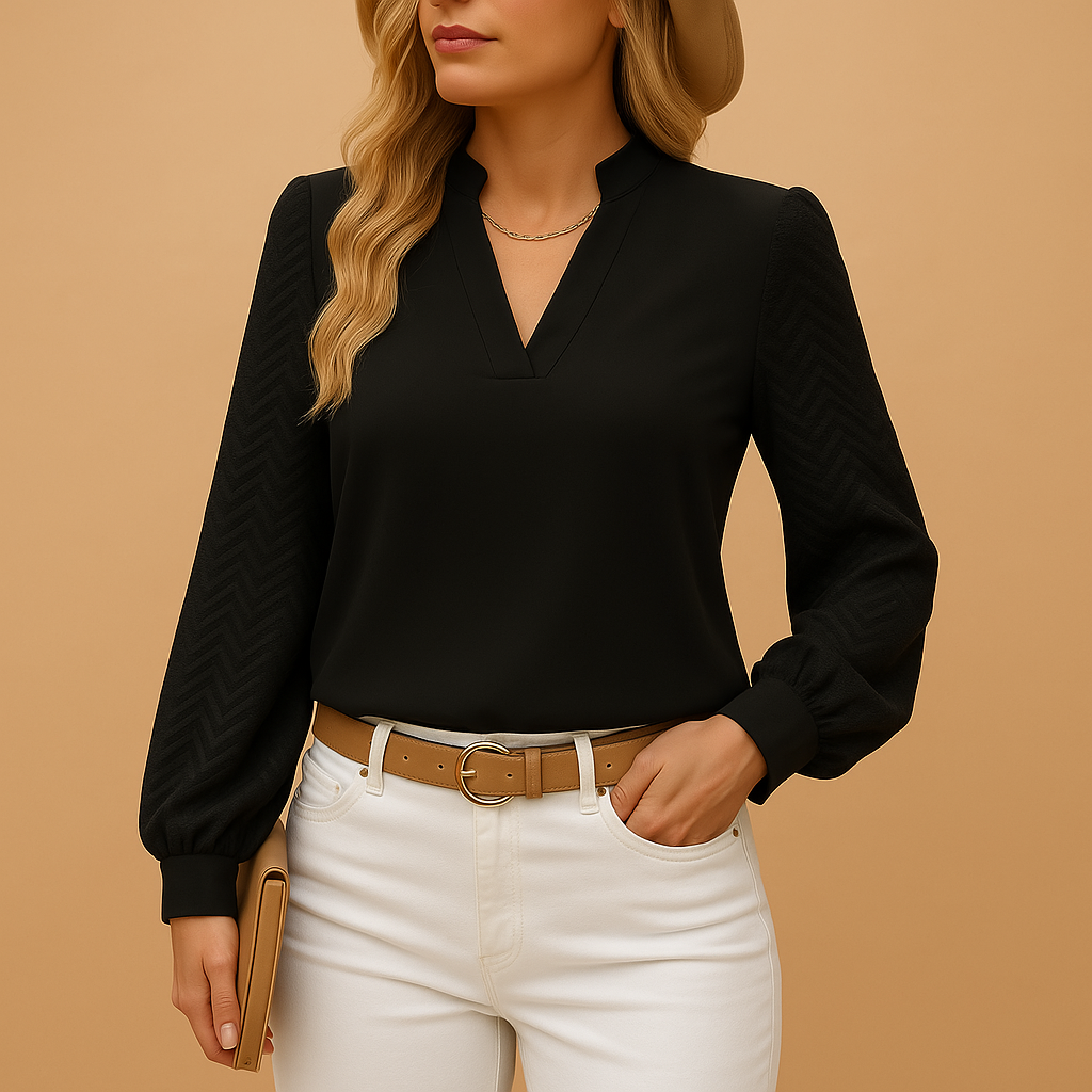 Arlena | Women’s Long Sleeve V-Neck Top