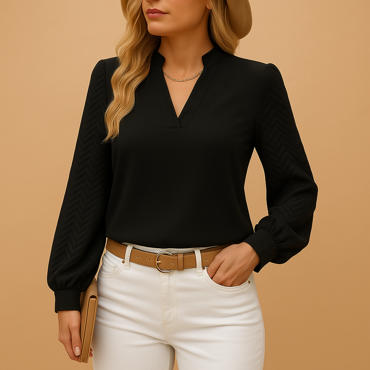 Arlena | Women’s Long Sleeve V-Neck Top