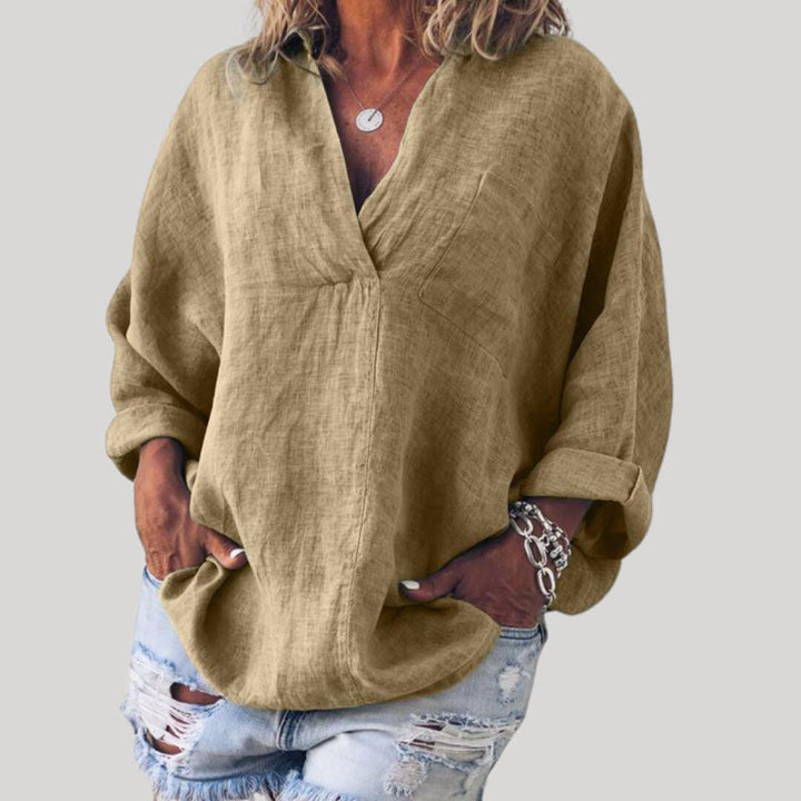 Solène | Women’s Linen Long Sleeve Blouse
