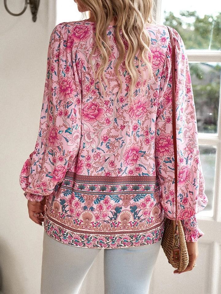 Marzena | Women’s Floral Long Sleeve Boho Blouse