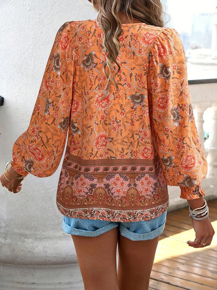 Marzena | Women’s Floral Long Sleeve Boho Blouse